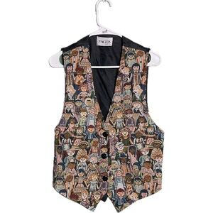Facets by Mirrors Vintage 90’s Children of the World Tapestry Vest Size Medium